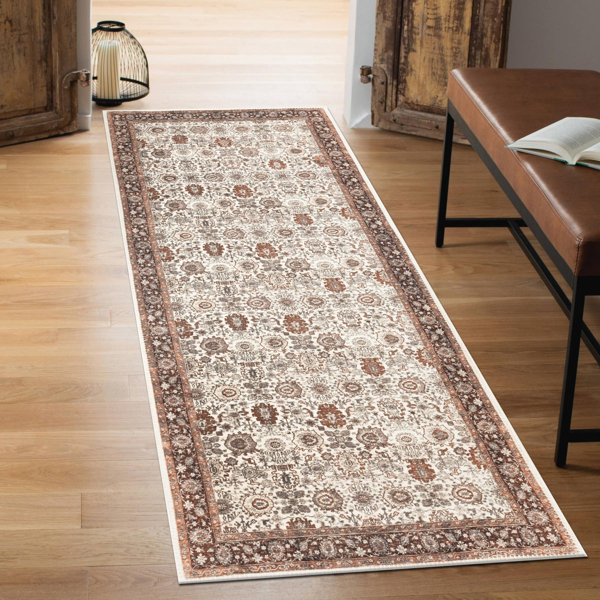 Keen Home Design Vintage Washable Entryway Rug, Non-Slip Low Pile, 2x3