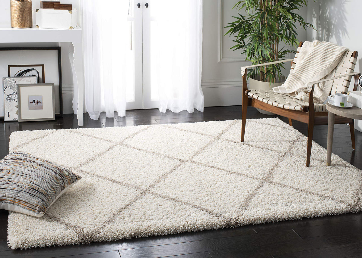 SAFAVIEH Hudson Shag Accent Rug 2'x3', Soft Distressed Grey & Ivory SGH281K