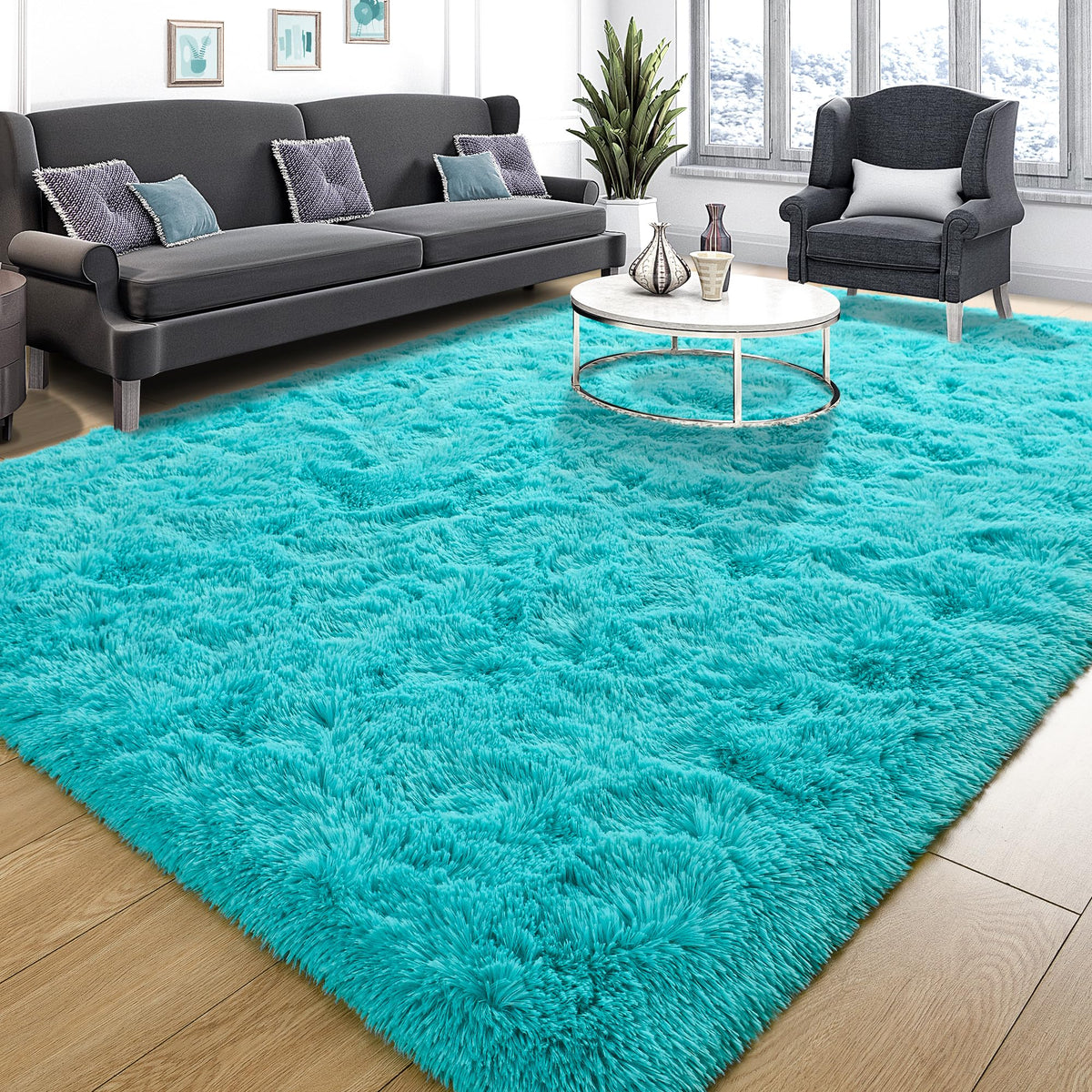 Tepook Black Soft Runner Rugs for Bedroom 2x6 ft with Rubber Backing
