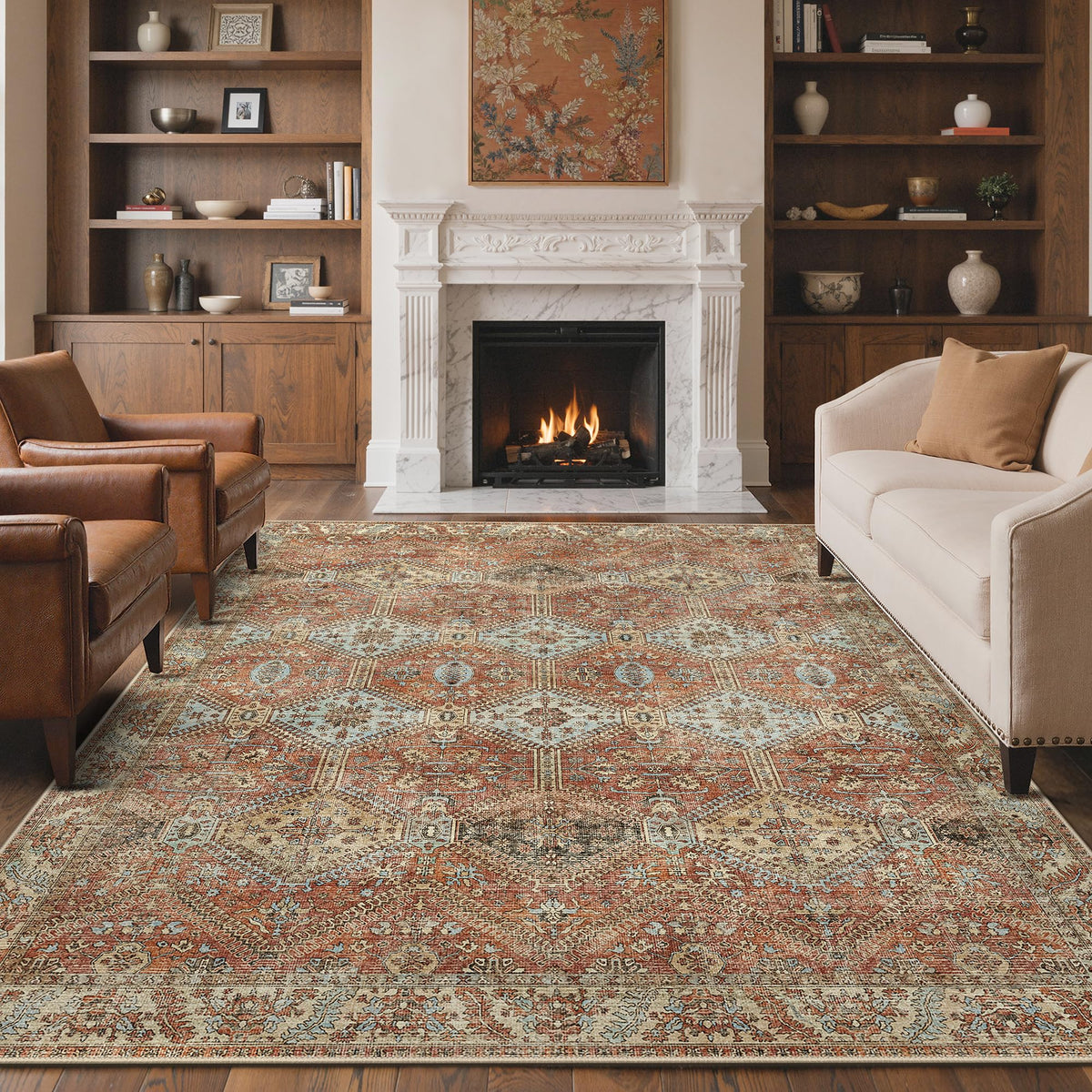 GENIMO 2x5 Washable Runner Rug Non Slip for Hallway, Light Taupe Brown