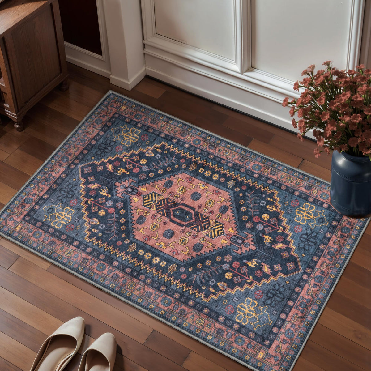 Ciicool Washable 3x5 Area Rug,Boho Non-Slip Indoor Mat for Entryway Kitchen