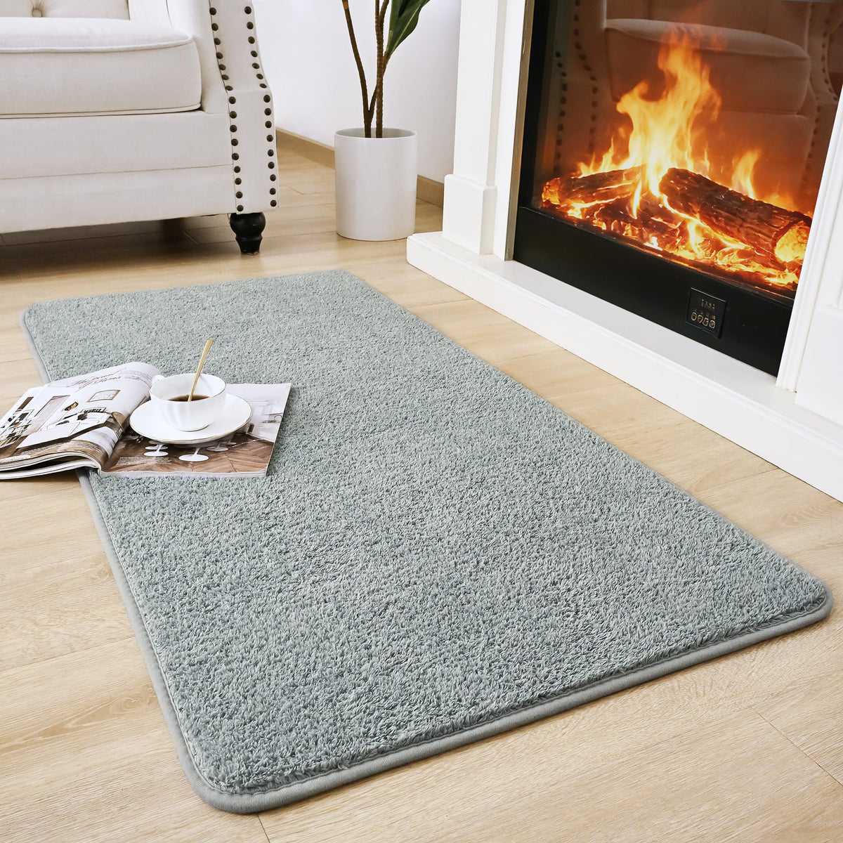 Chicrug Black 2x6 Minimalist Washable Runner Rugs for Hallway Entryway