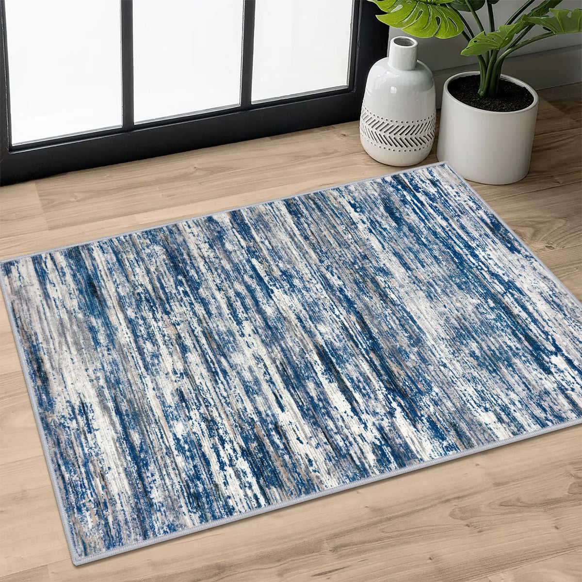 SIILOOM 3x5 Washable Area Rug Non Slip Door Mat Indoor for Entryway Bedside