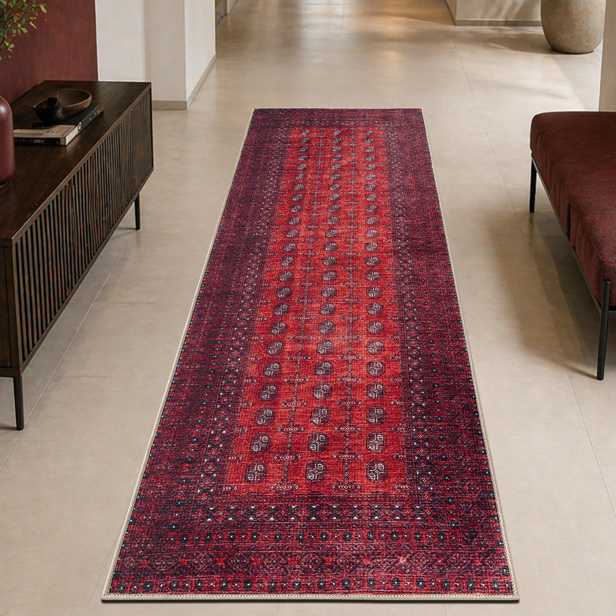 Keen Home Design Vintage Washable Entryway Rug, Non-Slip Low Pile, 2x3