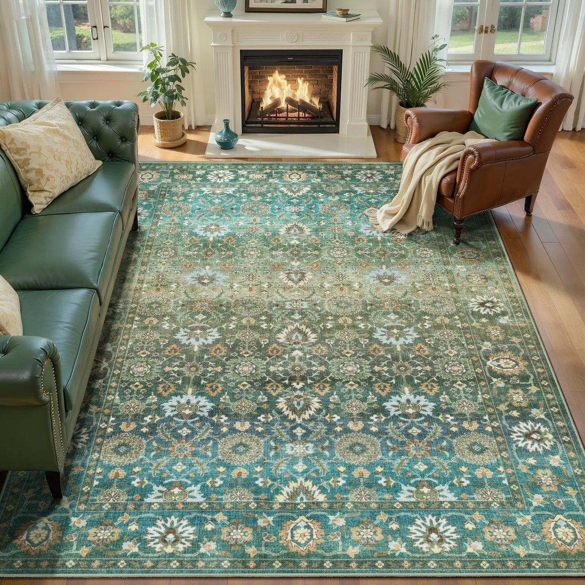 Ciicool Washable 3x5 Area Rug,Boho Non-Slip Indoor Mat for Entryway Kitchen