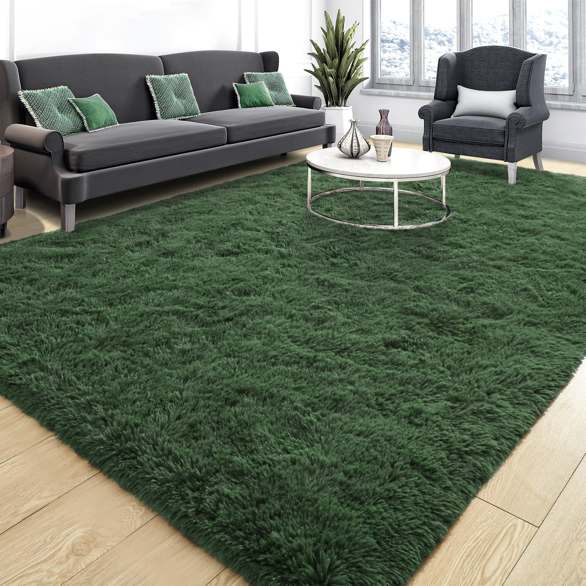 Tepook Black Soft Runner Rugs for Bedroom 2x6 ft with Rubber Backing