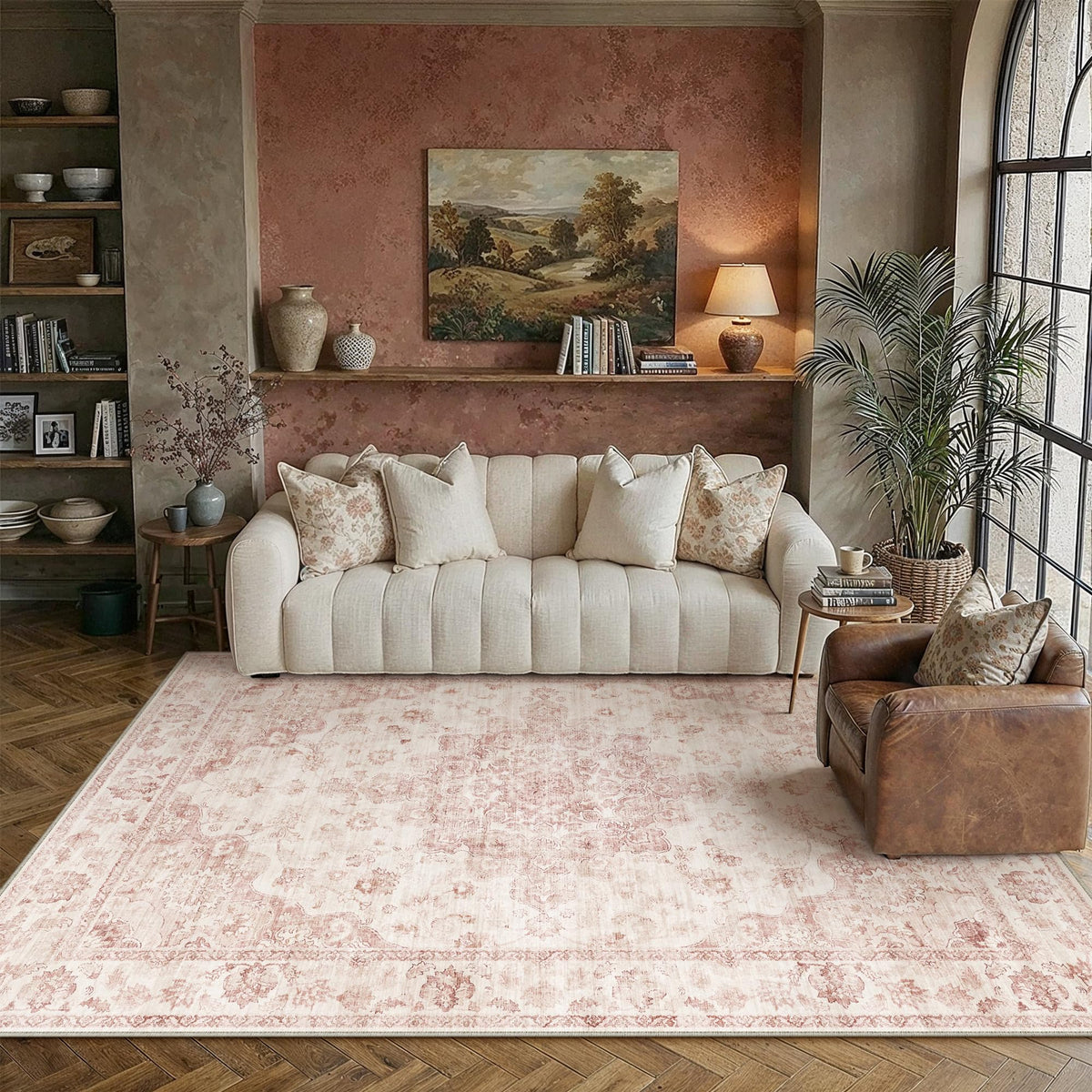 2x3 Beige Neutral Area Rug