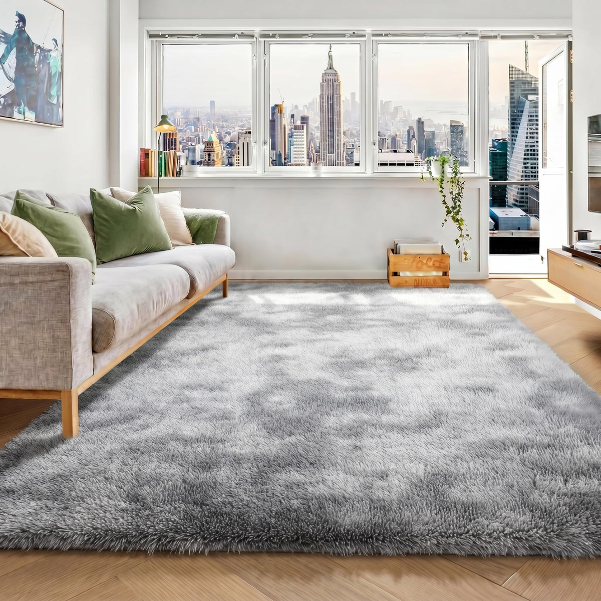 White Runner Rugs for Bedroom Living Room, Fluffy 2x6 Bedside Soft Area Rug