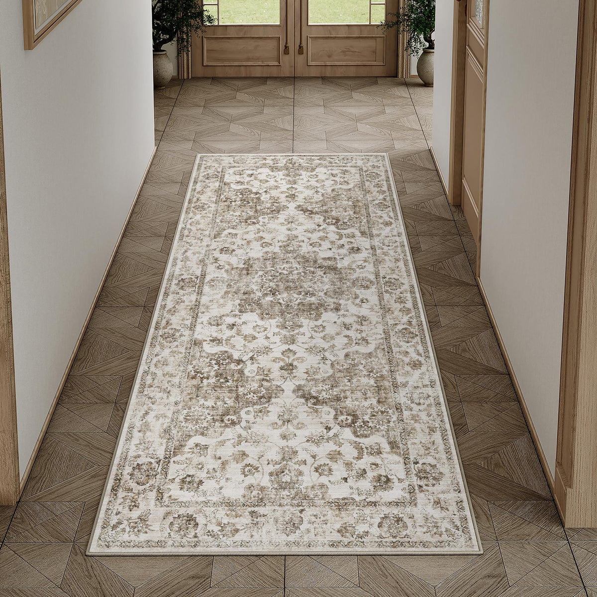 2x3 Beige Neutral Area Rug