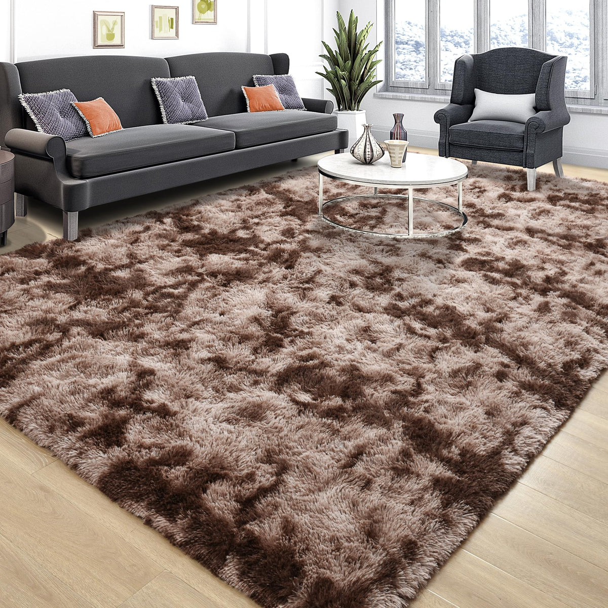 Tepook Black Soft Runner Rugs for Bedroom 2x6 ft with Rubber Backing