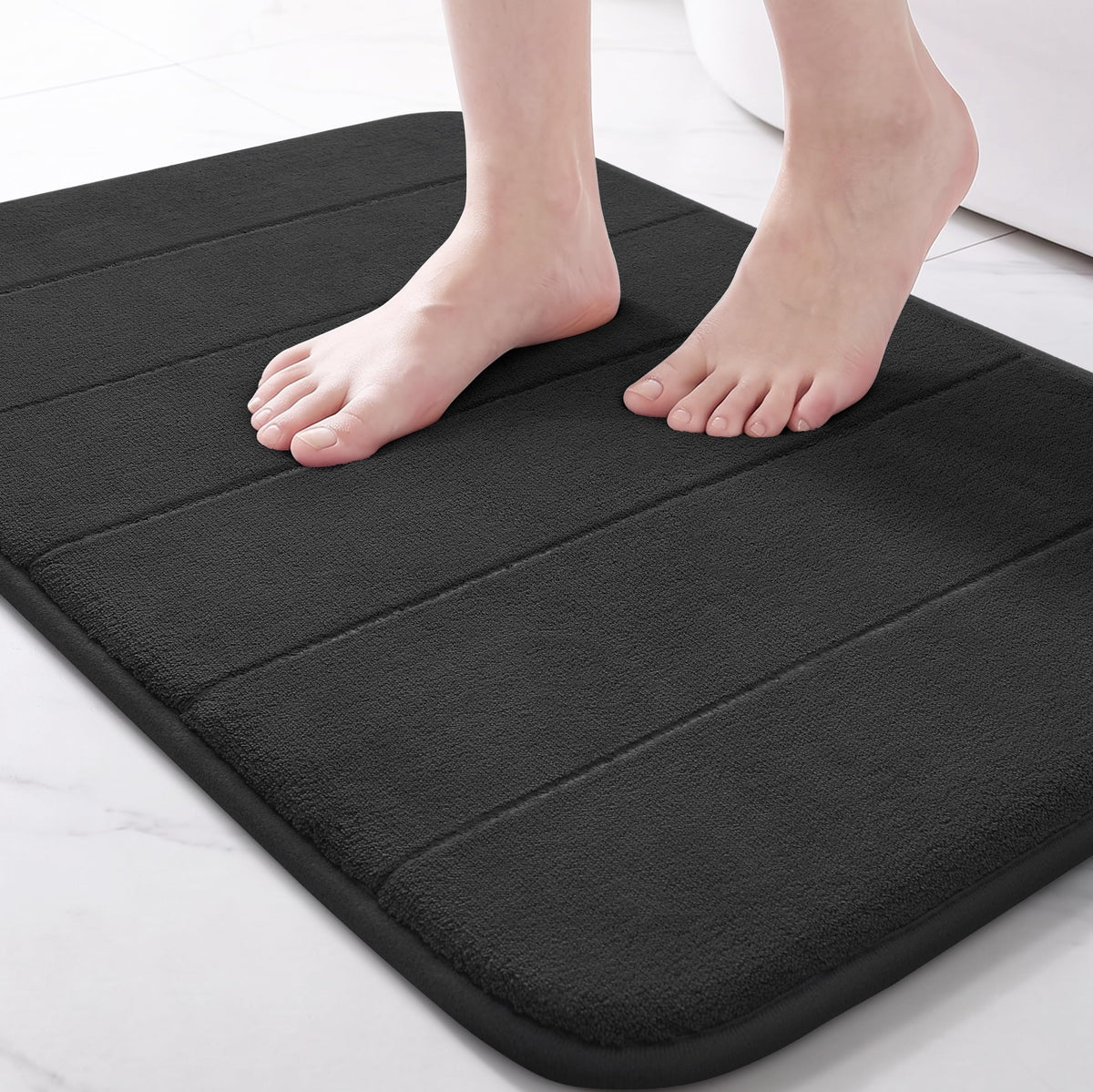 Yimobra Memory Foam Bath Mat, Super Soft & Absorbent Bathroom Rug, Grey