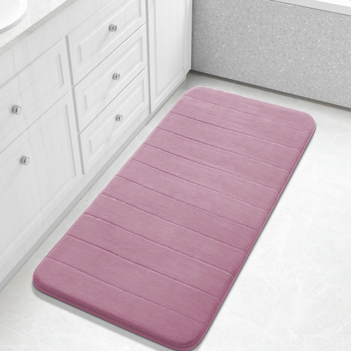Yimobra Memory Foam Bath Mat, Super Soft & Absorbent Bathroom Rug, Grey