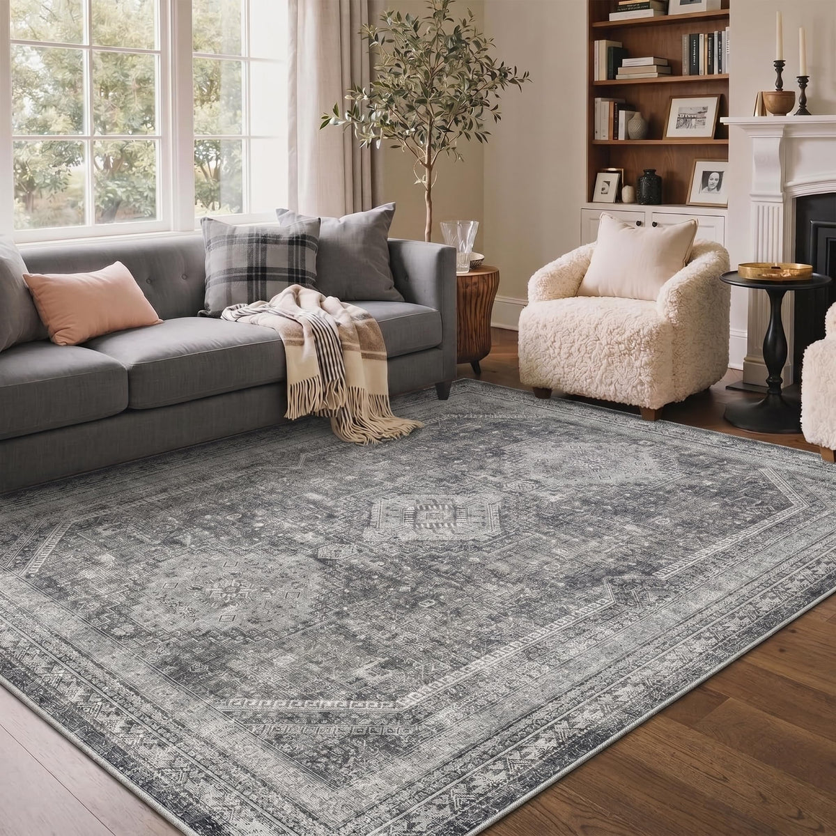 GENIMO 2x5 Washable Runner Rug Non Slip for Hallway, Light Taupe Brown