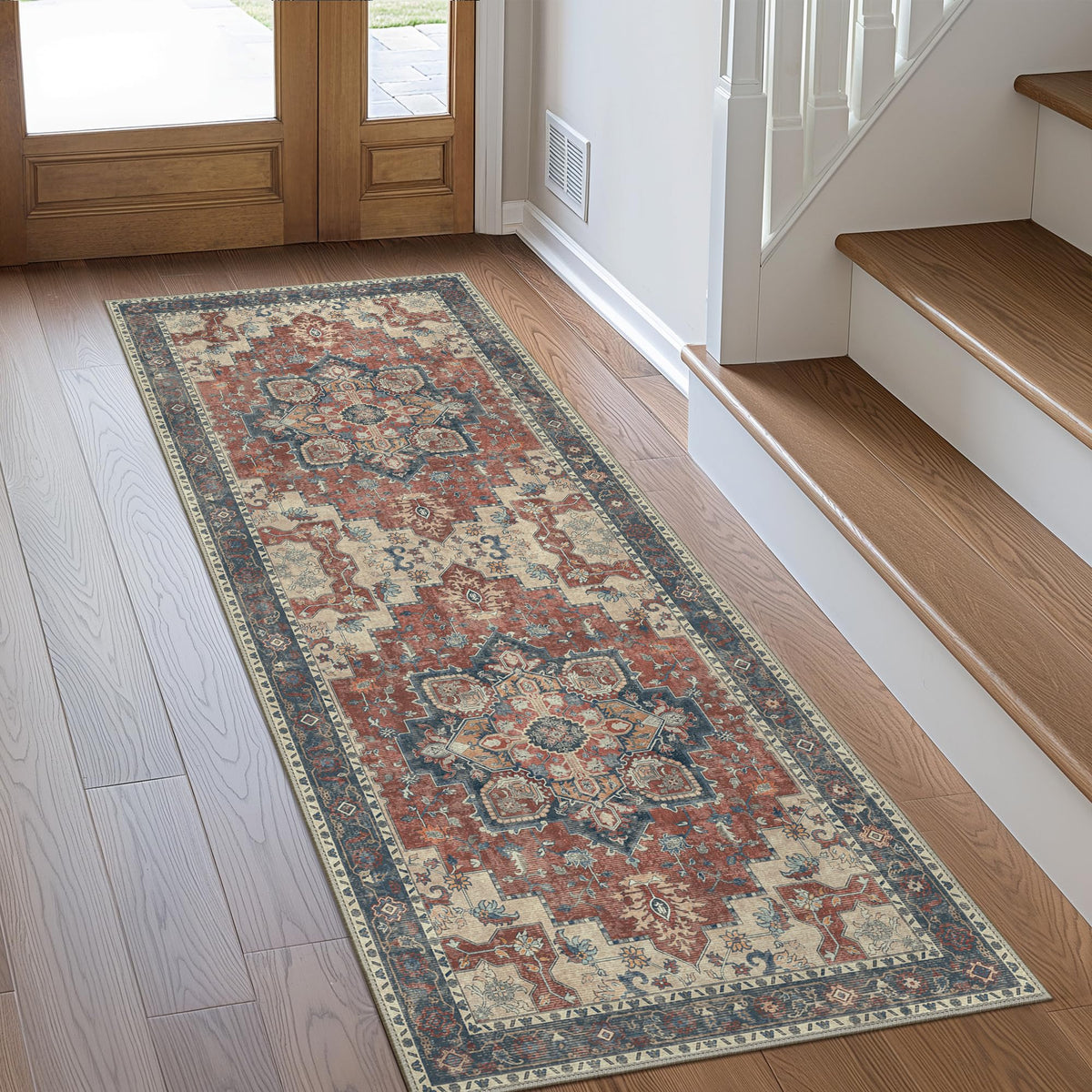 GENIMO 2x5 Washable Runner Rug Non Slip for Hallway, Light Taupe Brown