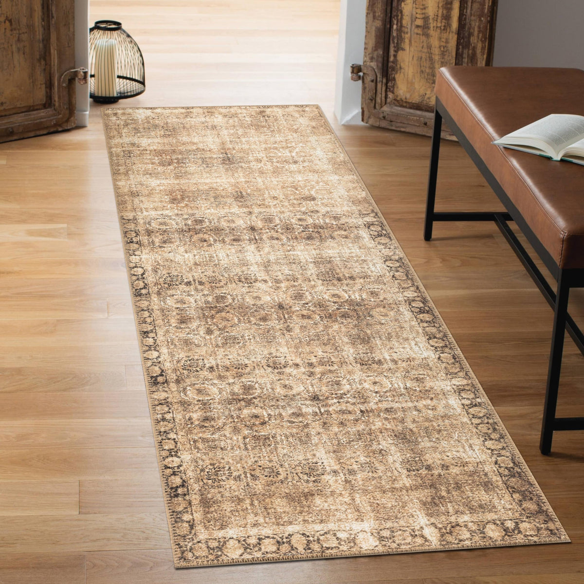 Keen Home Design Vintage Washable Entryway Rug, Non-Slip Low Pile, 2x3