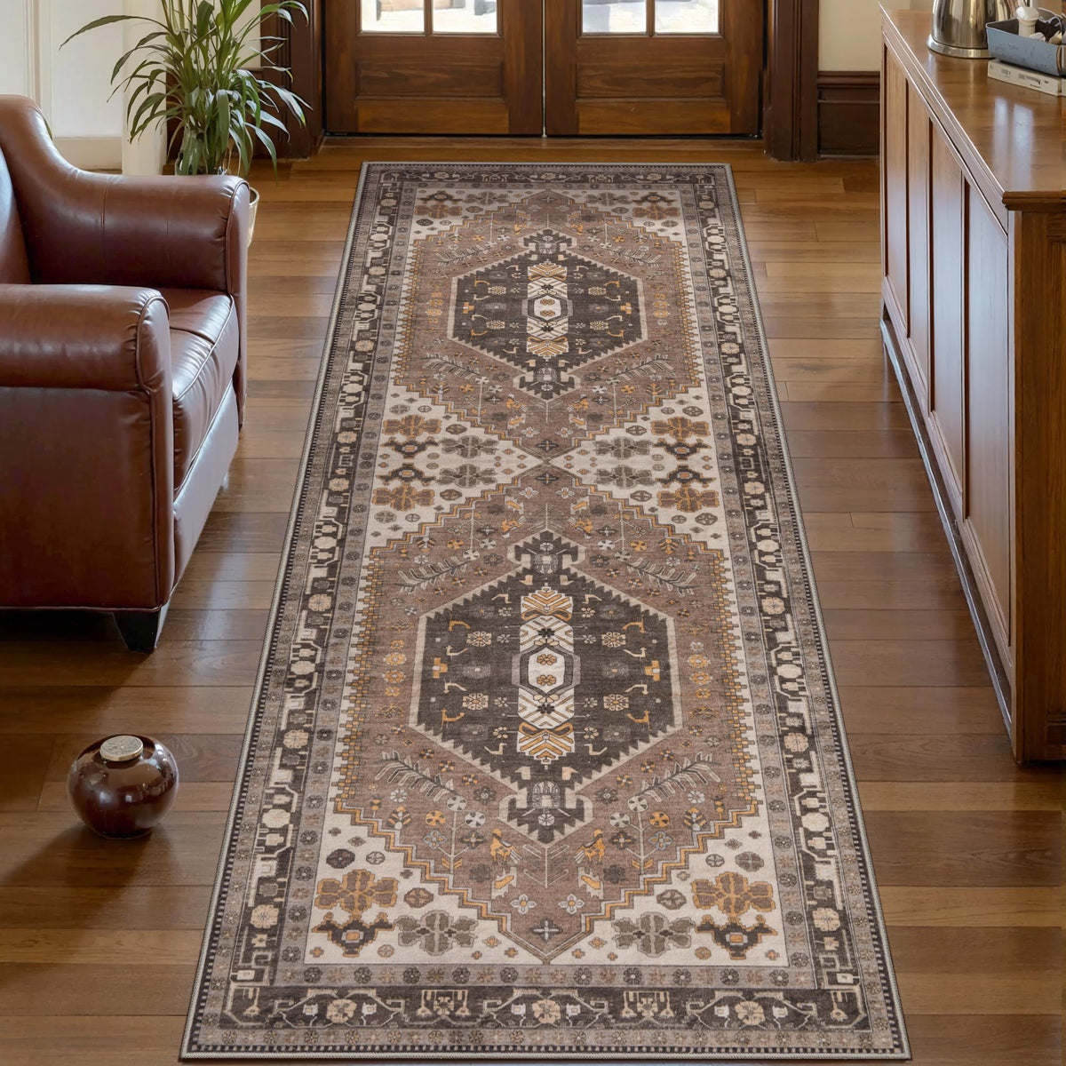 Ciicool Washable 3x5 Area Rug,Boho Non-Slip Indoor Mat for Entryway Kitchen