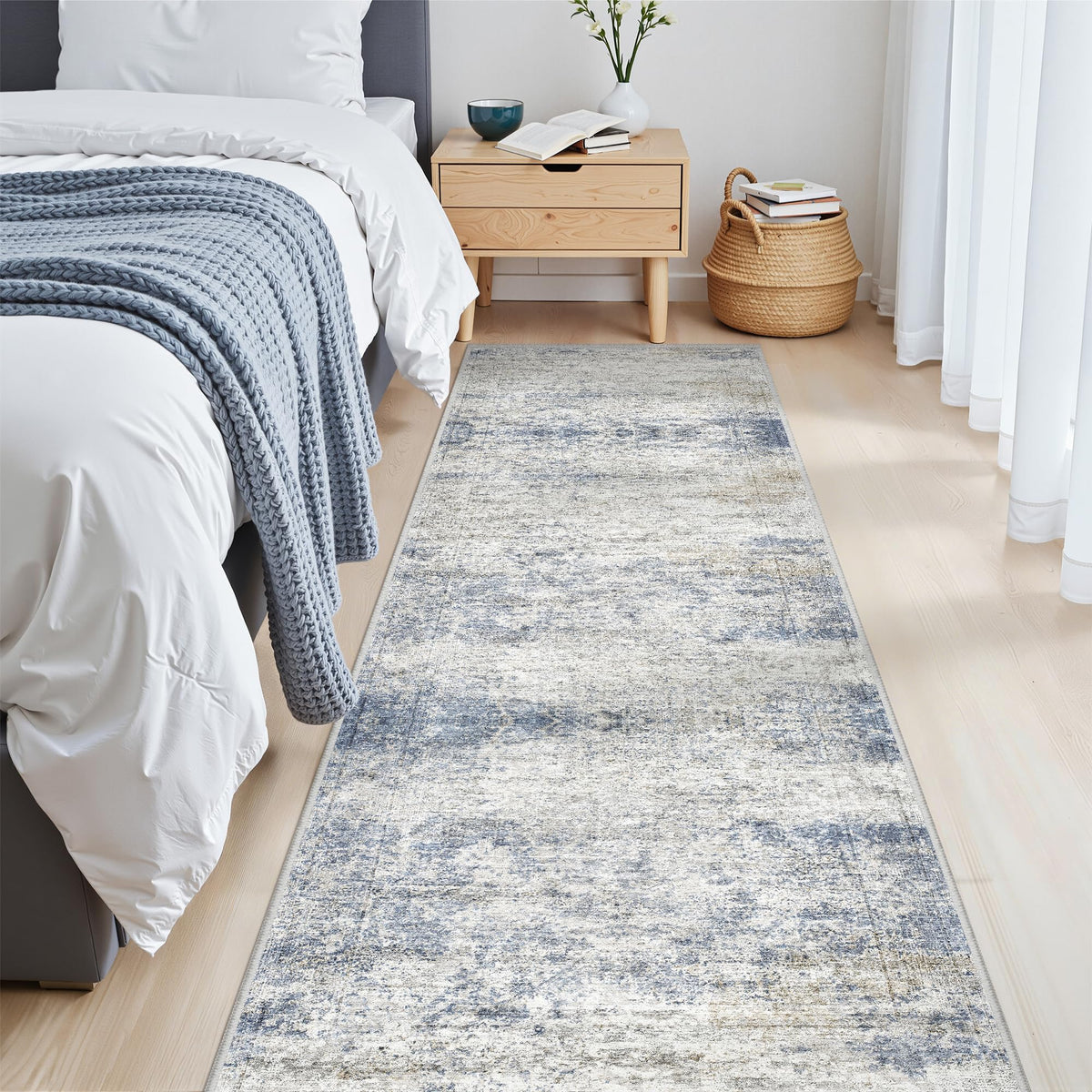 2x8 Runner Rug Non Slip,Washable Hallway Runner Rug,Beige