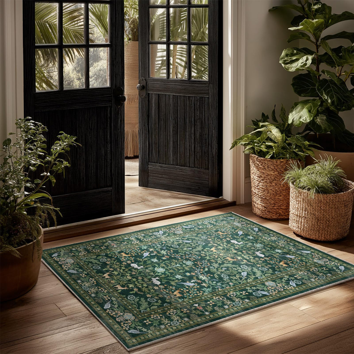 Machine Washable Small Rugs for Entryway: Door Mat Indoor Entrance 2x3 Throw Rug Non-Slip Low Pile Soft Kitchen Rugs for Front Door Indoor Entrance Entry Bedside Kids Room