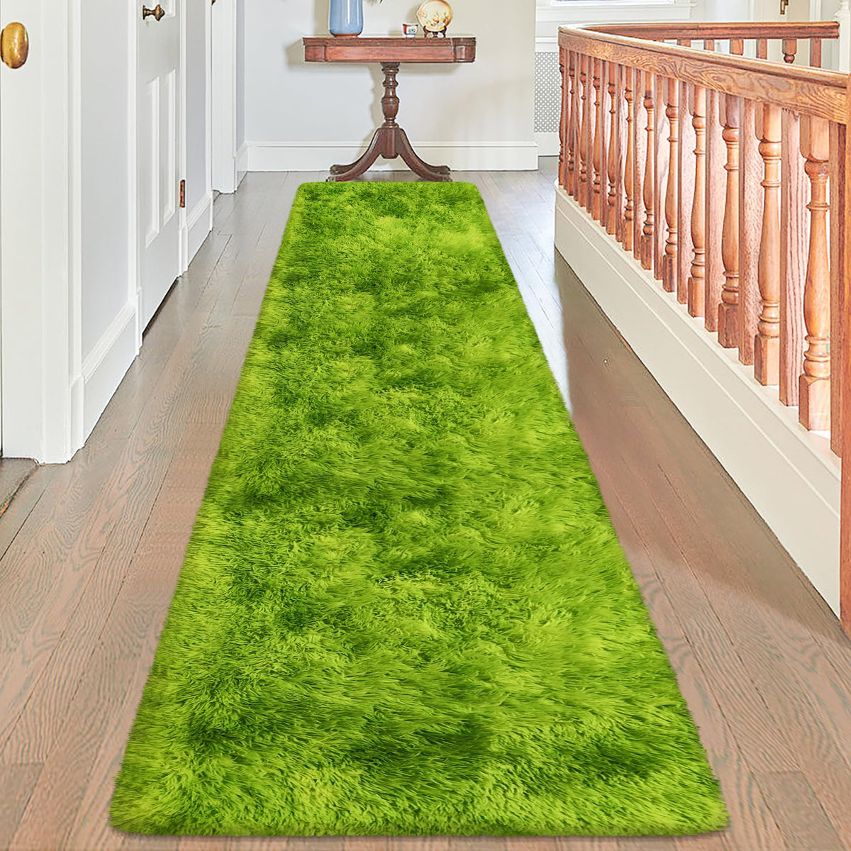 Soft Fluffy Beige Runner Rug for Bedroom, Bedside Long Rug Runner