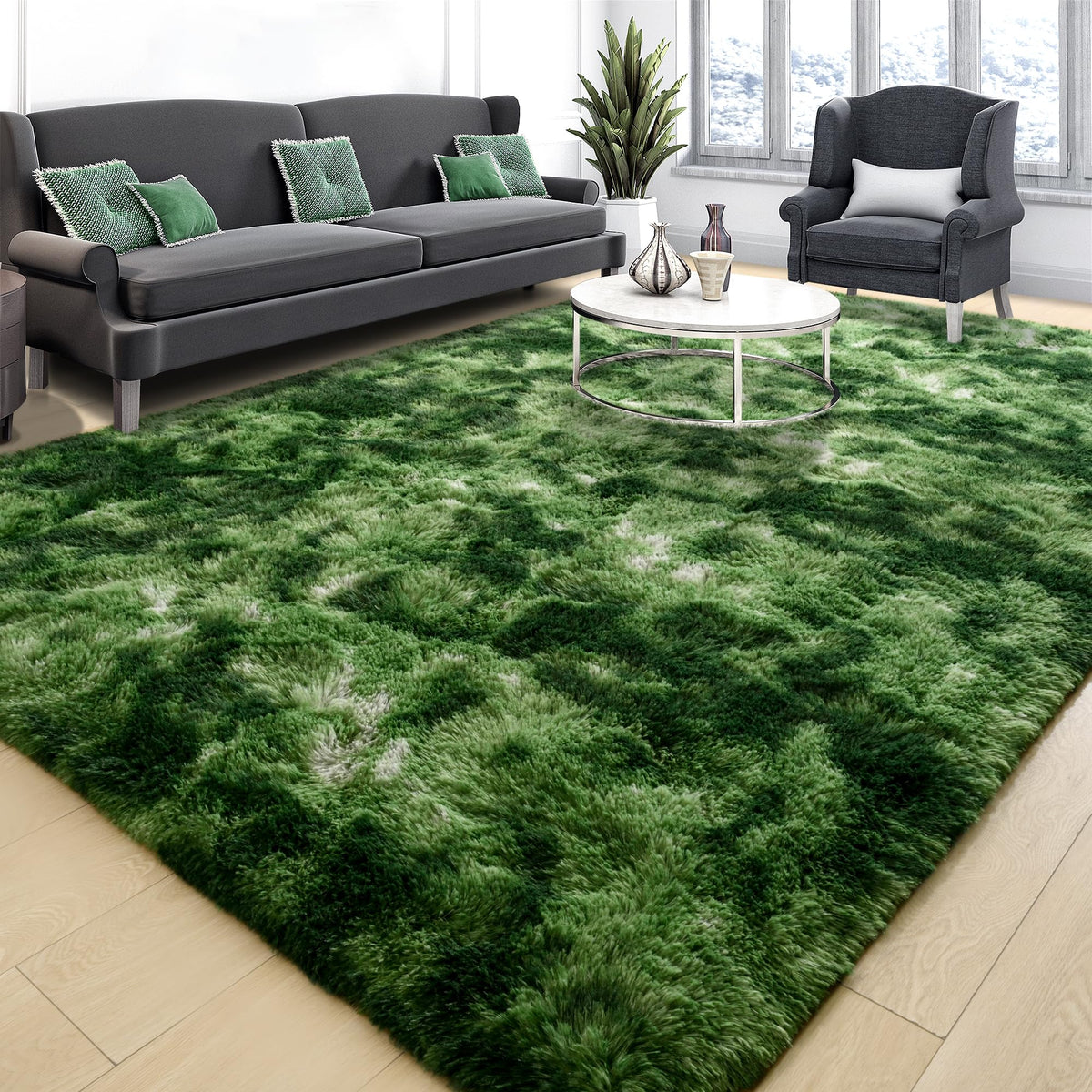 Tepook Black Soft Runner Rugs for Bedroom 2x6 ft with Rubber Backing