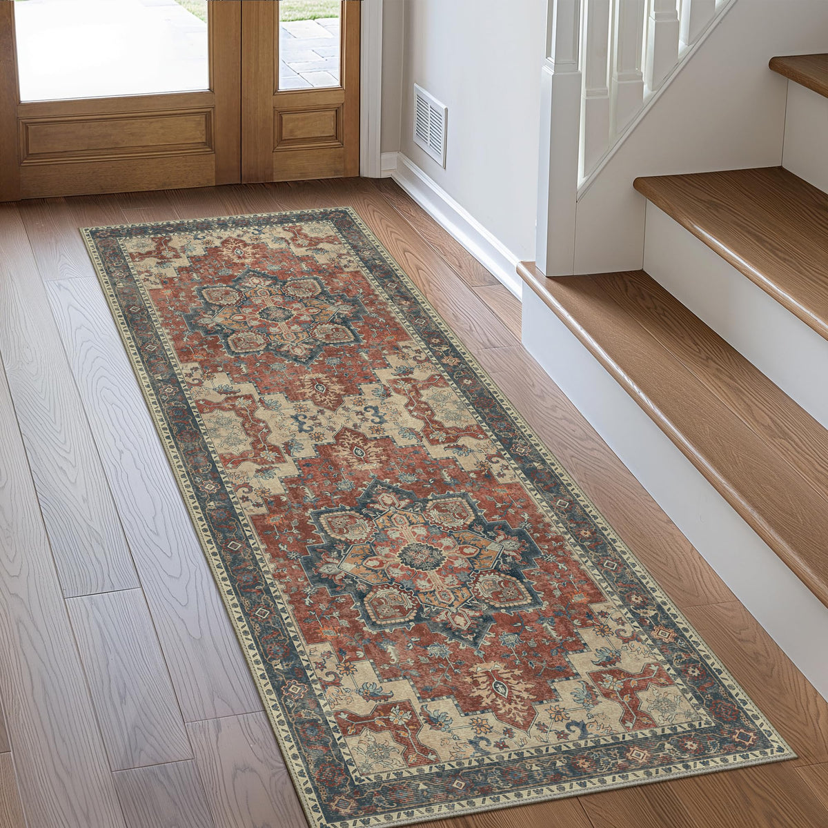 GENIMO 2x5 Washable Runner Rug Non Slip for Hallway, Light Taupe Brown
