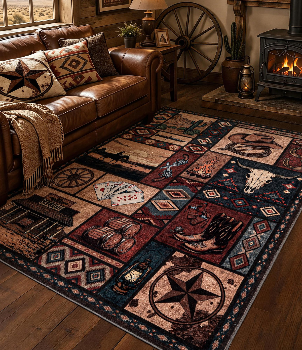YIHOUSE Washable Rustic Cabin Runner Rug 2x6 Hallway