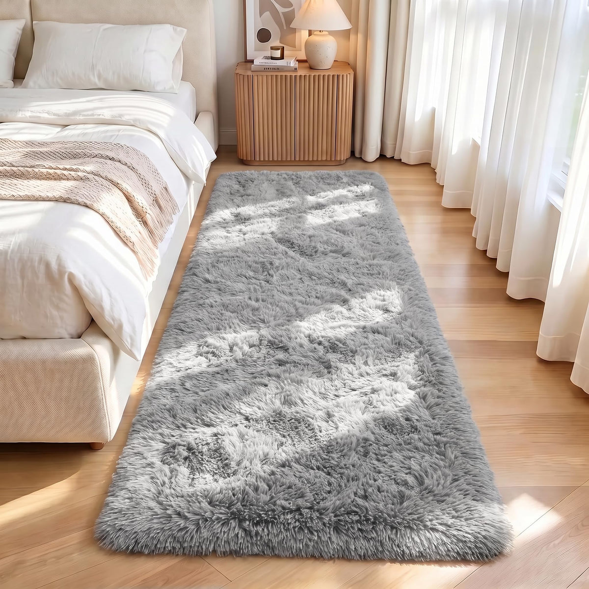 LOCHAS 2x3 Area Rugs Fluffy Living Room Carpets for Kids Bedroom, Brown