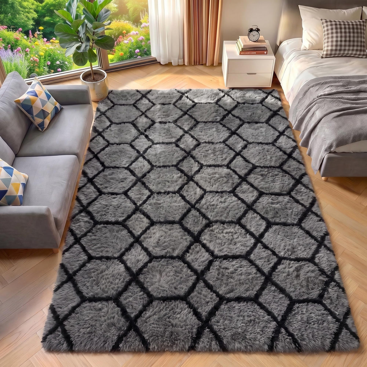 White Runner Rugs for Bedroom Living Room, Fluffy 2x6 Bedside Soft Area Rug