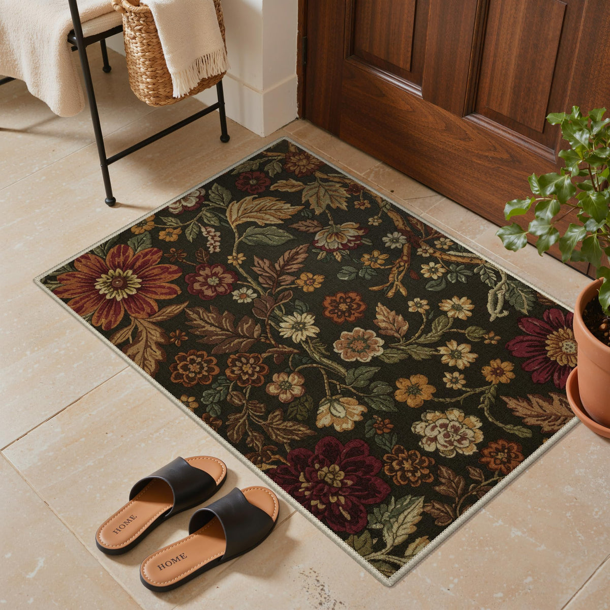 GENIMO 2x5 Washable Runner Rug Non Slip for Hallway, Light Taupe Brown