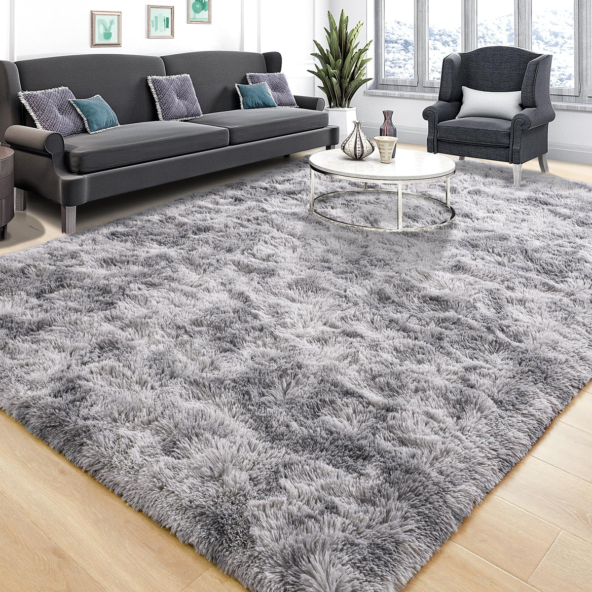 Tepook Black Soft Runner Rugs for Bedroom 2x6 ft with Rubber Backing