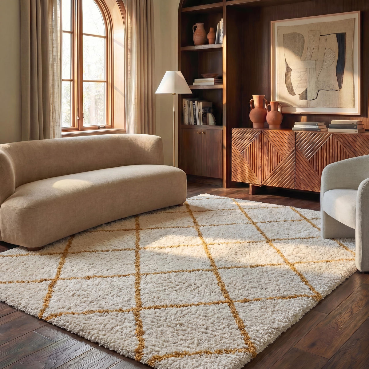 SAFAVIEH Hudson Shag Accent Rug 2'x3', Soft Distressed Grey & Ivory SGH281K