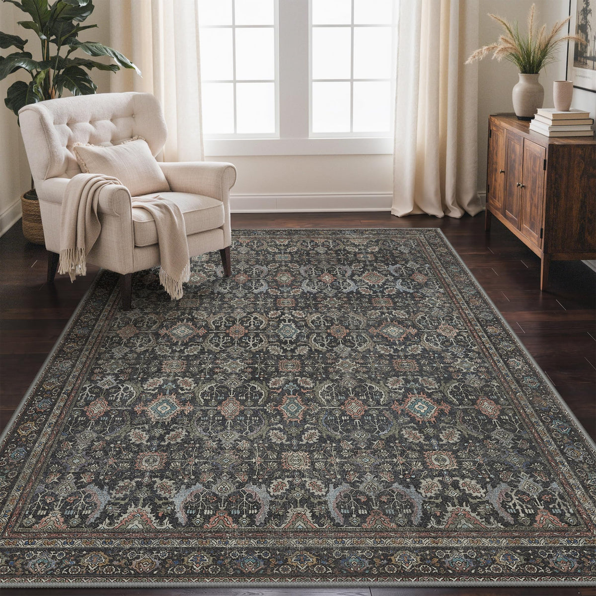GENIMO 2x5 Washable Runner Rug Non Slip for Hallway, Light Taupe Brown