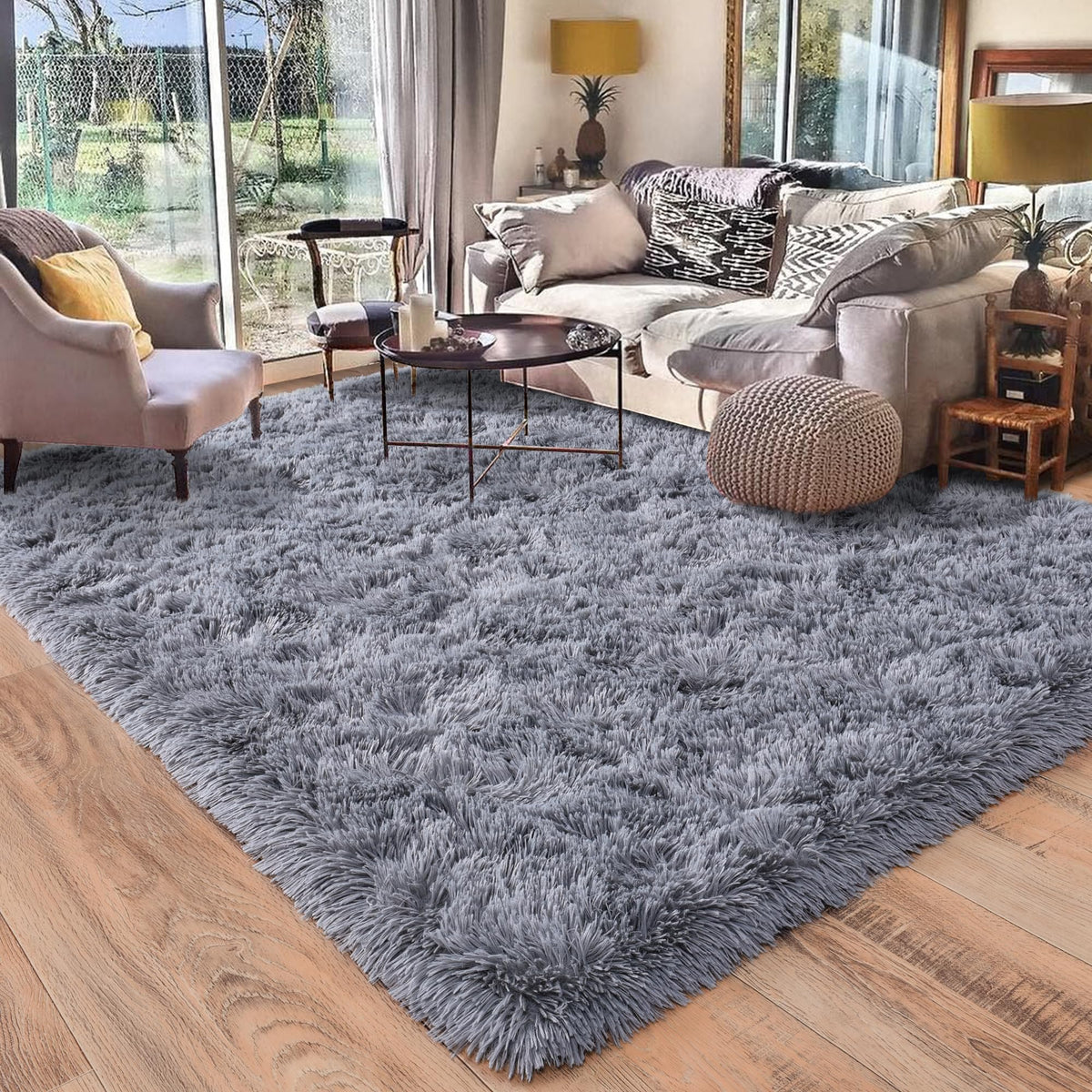 Small Black Area Rug, 2x3 Rug for Bedroom Shaggy Throw Rugs for Dorm Rug, Soft Shag Carpet for Kids Room, Plush Comfy Fluffy Bedside Rug for Home Decor Aesthetic