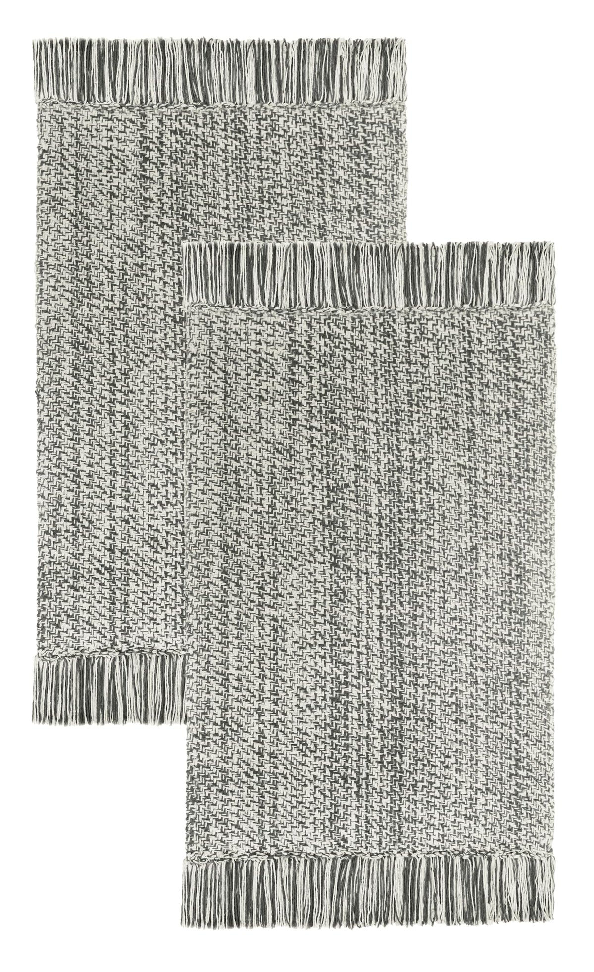 COTTON CRAFT Woven Area Rug - 2 Pack Entryway Mat with Fringe - Tan Natural