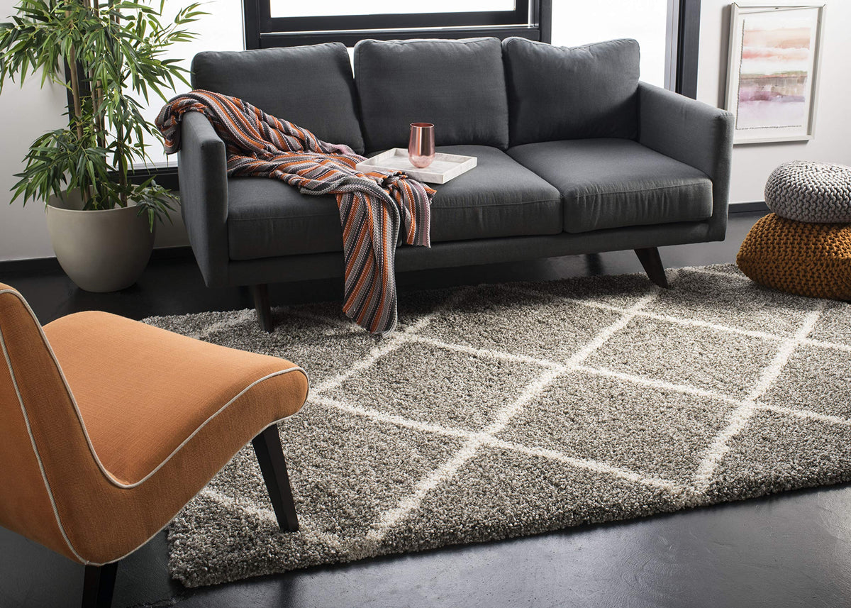 SAFAVIEH Hudson Shag Accent Rug 2'x3', Soft Distressed Grey & Ivory SGH281K