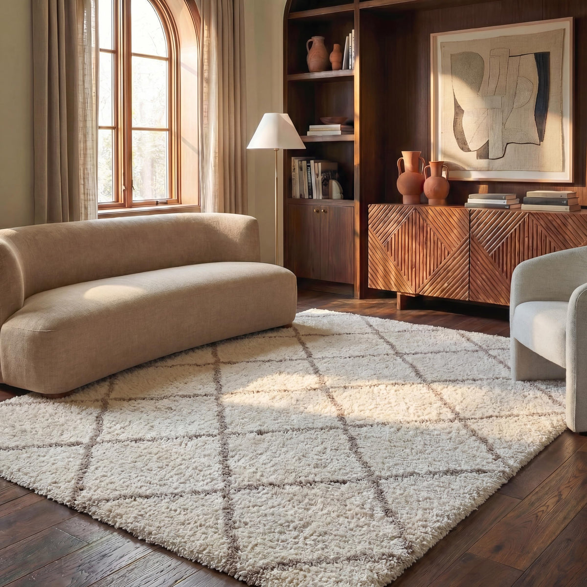 SAFAVIEH Hudson Shag Accent Rug 2'x3', Soft Distressed Grey & Ivory SGH281K