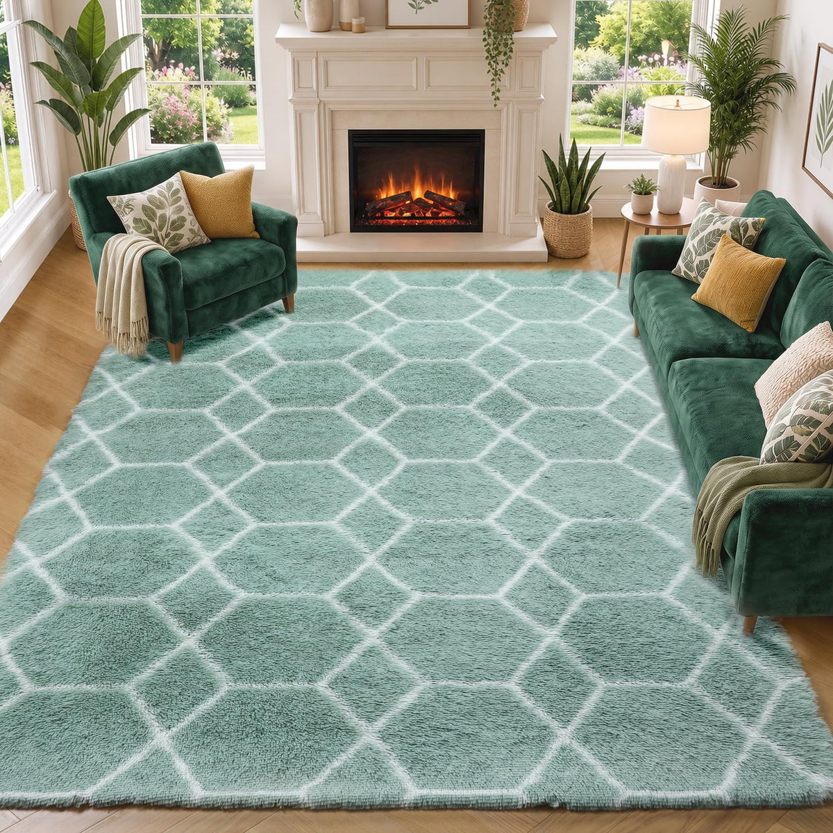 White Runner Rugs for Bedroom Living Room, Fluffy 2x6 Bedside Soft Area Rug