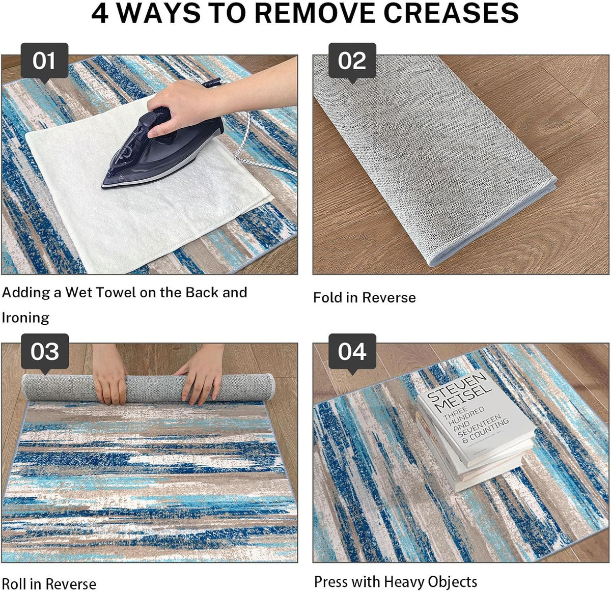 Lansny Abstract Washable 2x6 Runner Rug Non Slip Runners for Hallway