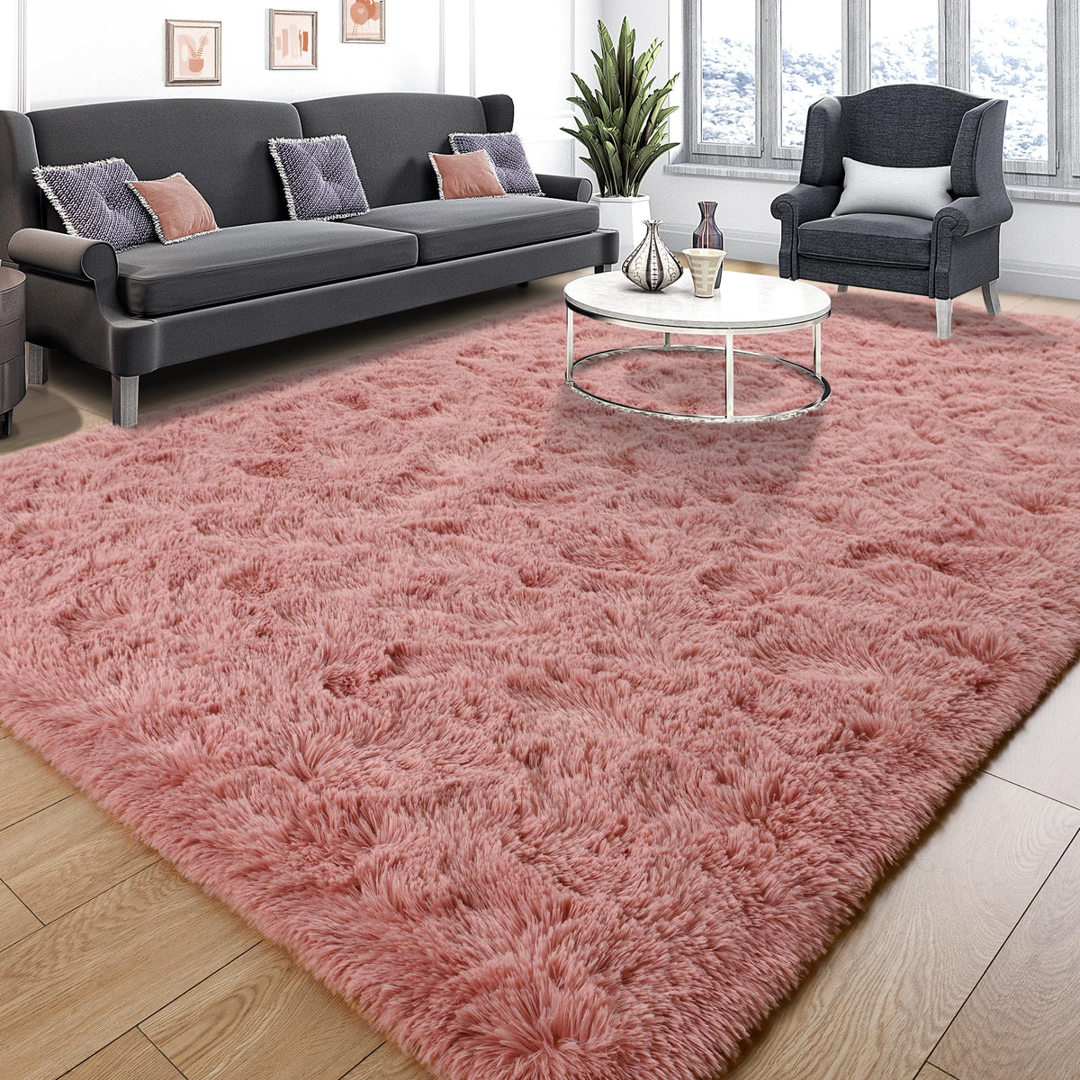 Tepook Black Soft Runner Rugs for Bedroom 2x6 ft with Rubber Backing