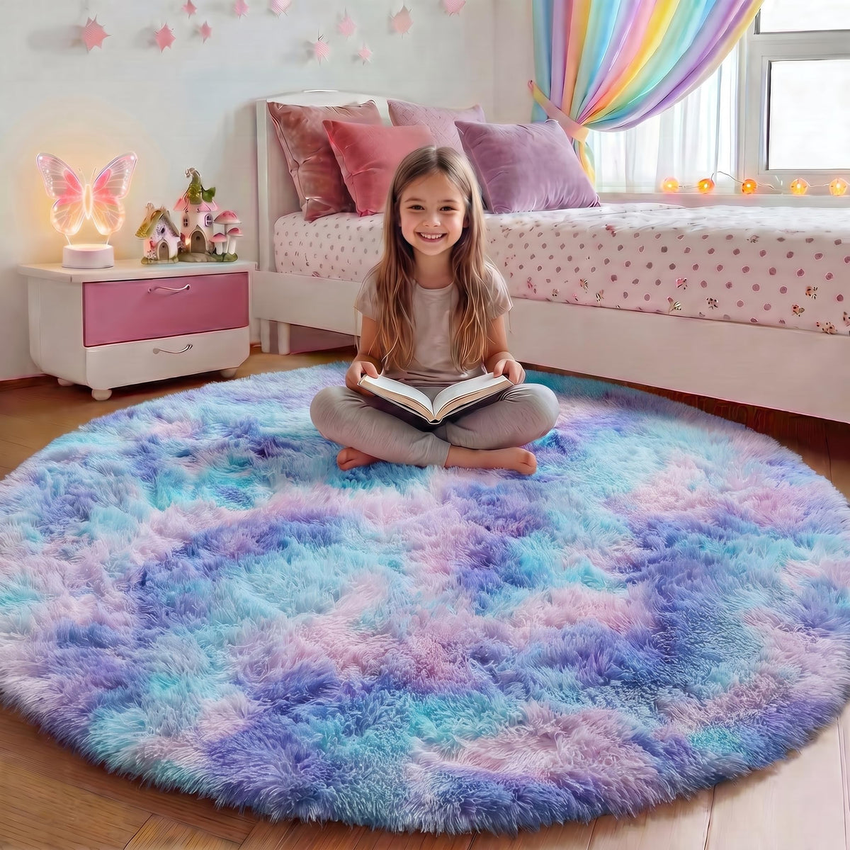 White Runner Rugs for Bedroom Living Room, Fluffy 2x6 Bedside Soft Area Rug
