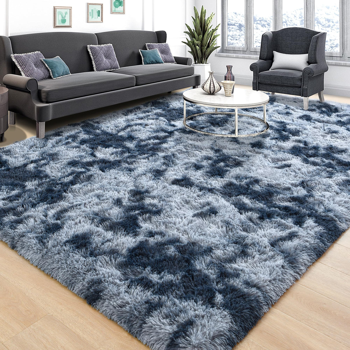 Tepook Black Soft Runner Rugs for Bedroom 2x6 ft with Rubber Backing