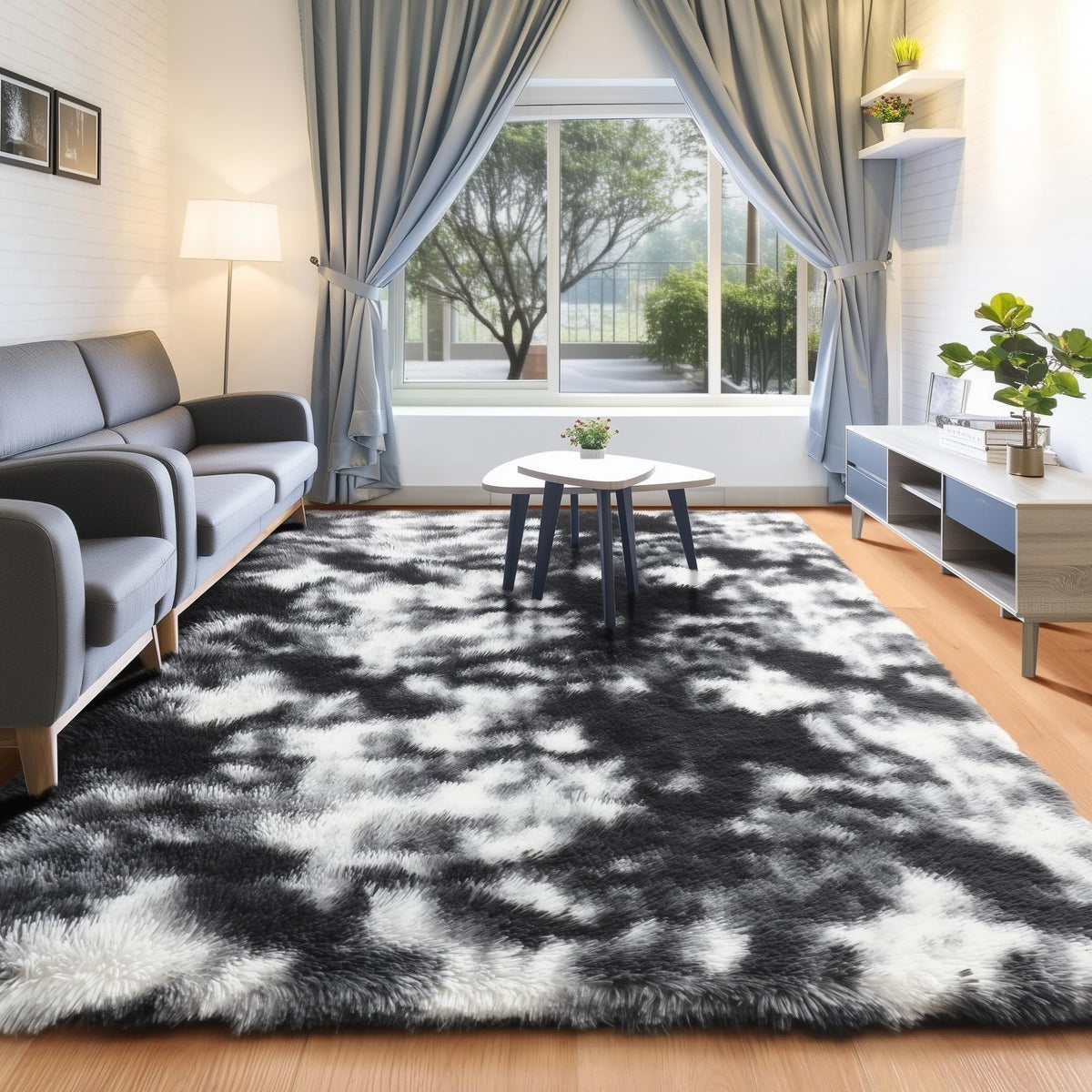 White Runner Rugs for Bedroom Living Room, Fluffy 2x6 Bedside Soft Area Rug