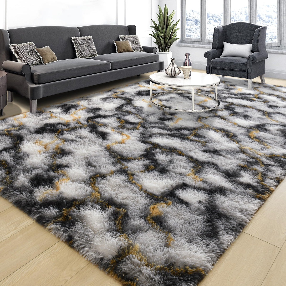 Tepook Black Soft Runner Rugs for Bedroom 2x6 ft with Rubber Backing