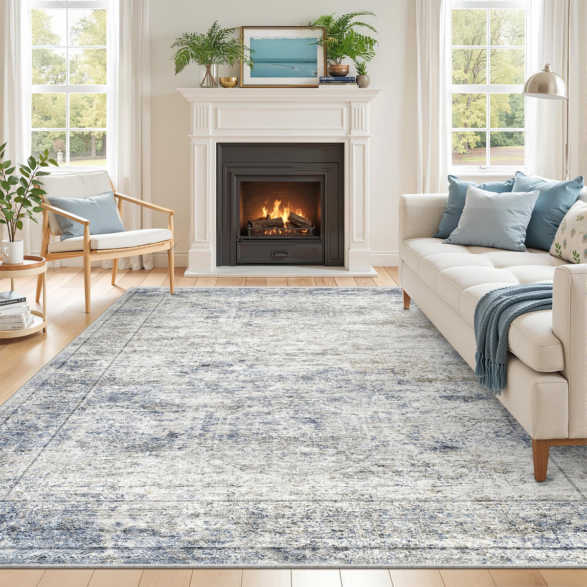 2x8 Runner Rug Non Slip,Washable Hallway Runner Rug,Beige