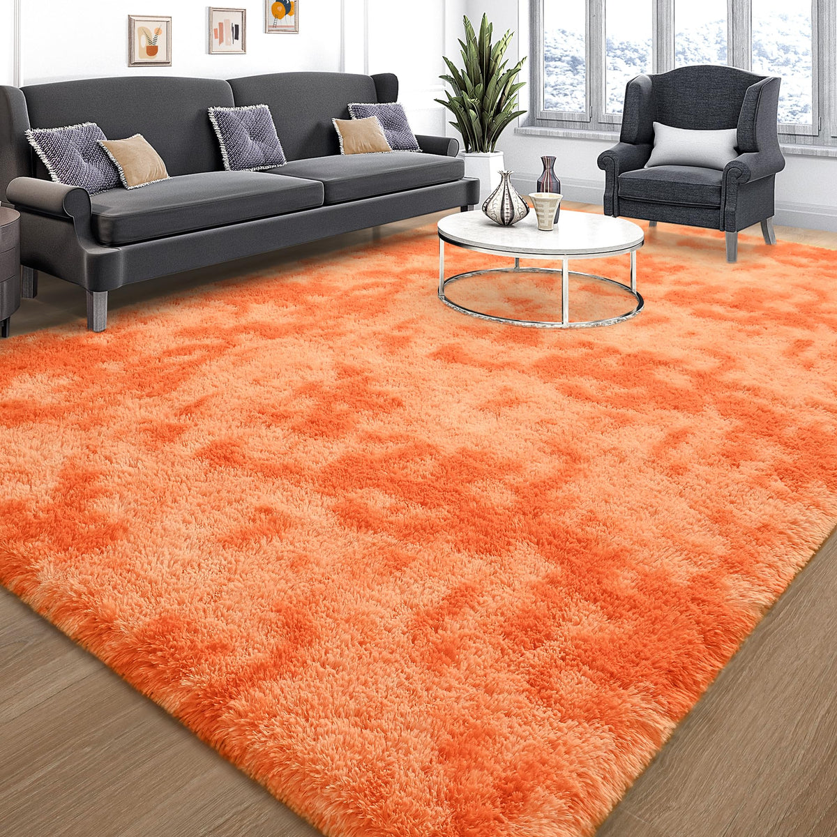 Tepook Black Soft Runner Rugs for Bedroom 2x6 ft with Rubber Backing