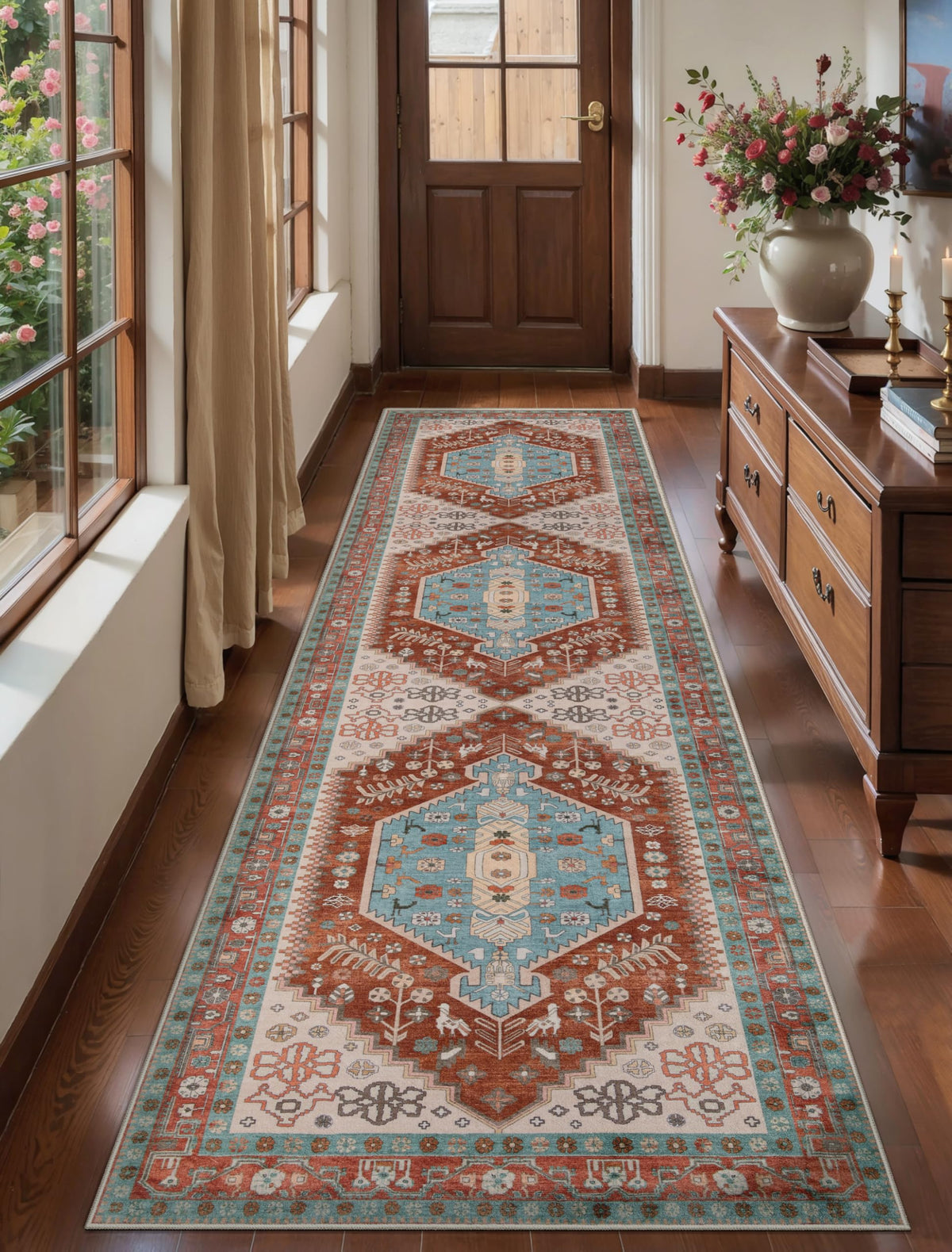 Ciicool Washable 3x5 Area Rug,Boho Non-Slip Indoor Mat for Entryway Kitchen