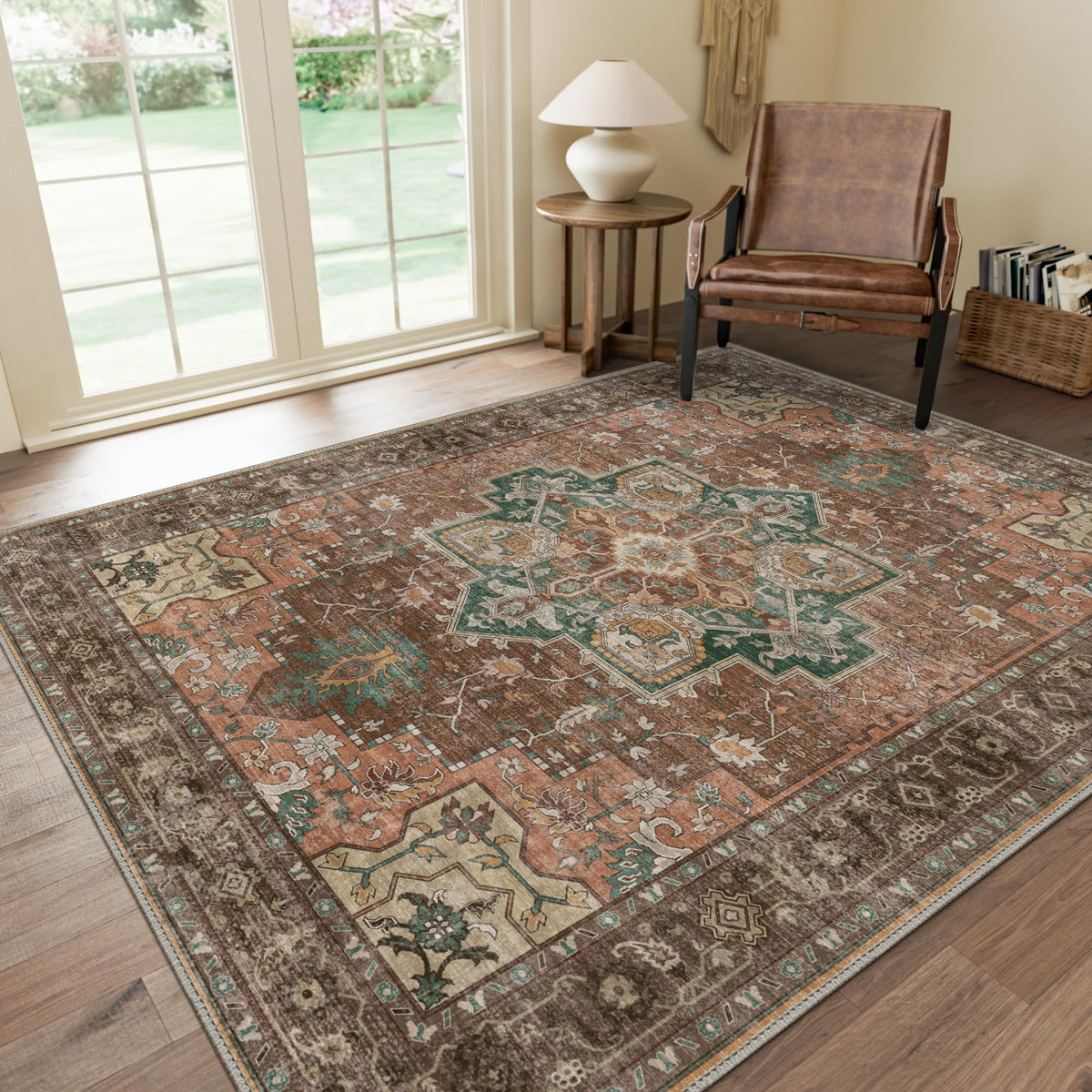 GENIMO 2x5 Washable Runner Rug Non Slip for Hallway, Light Taupe Brown