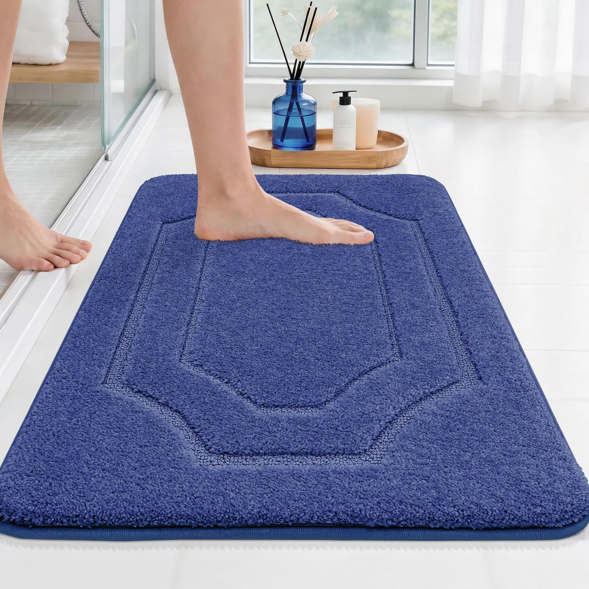 BEQHAUSE Bathroom Rugs Non Slip Bath Mat Soft Absorbent, 24"x36", Green