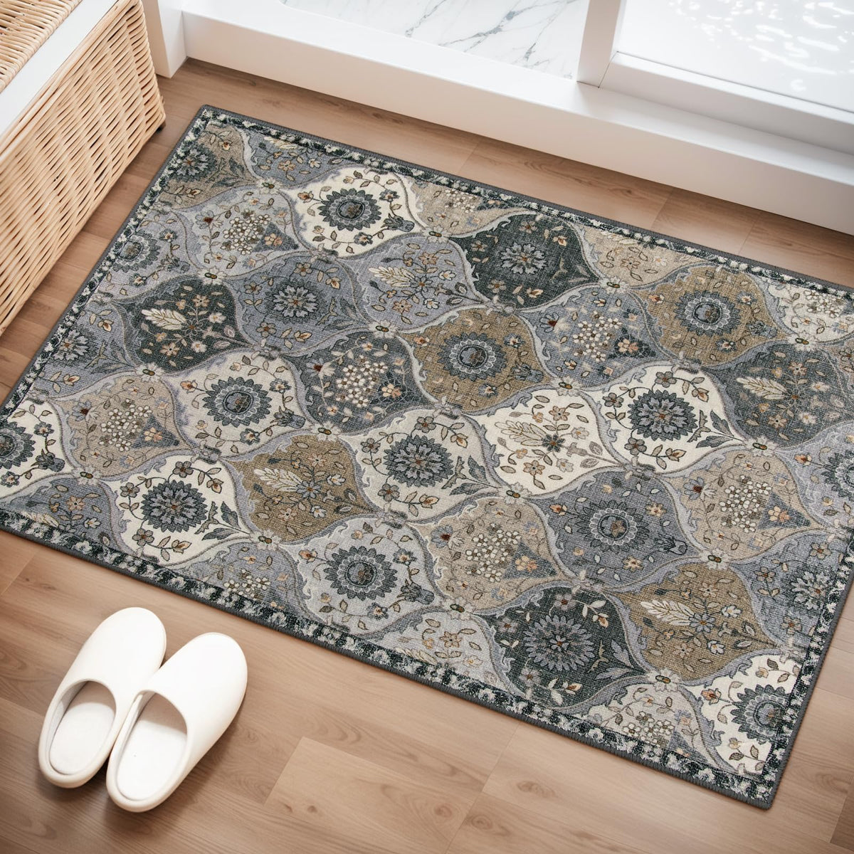 Lahome Washable Rugs for Entryway, 2x3 Kitchen Rugs Non Slip Washable