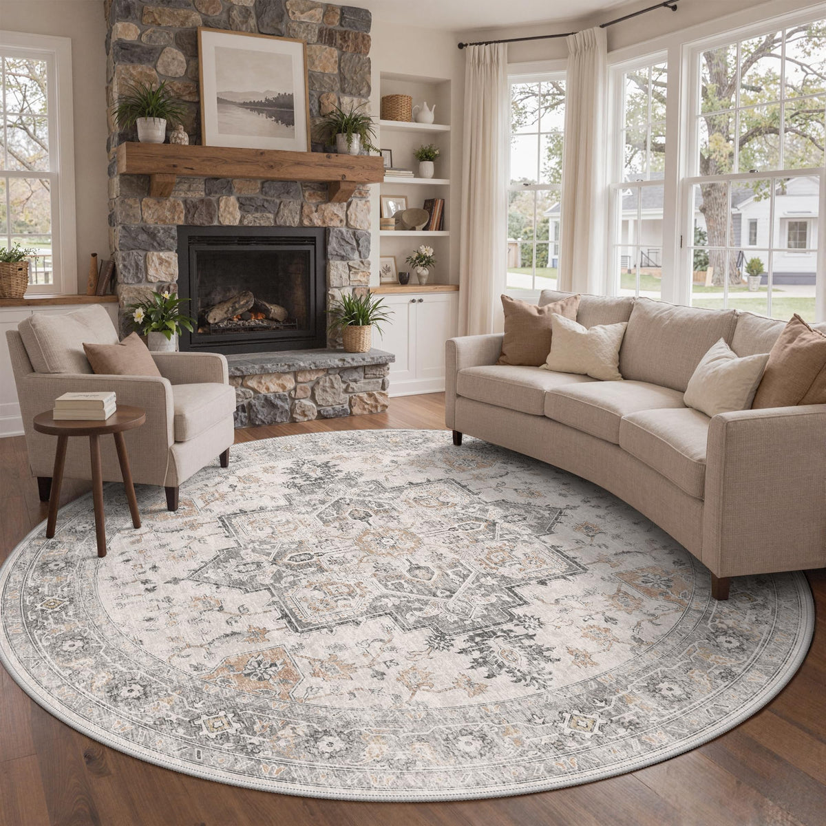 GENIMO 2x5 Washable Runner Rug Non Slip for Hallway, Light Taupe Brown